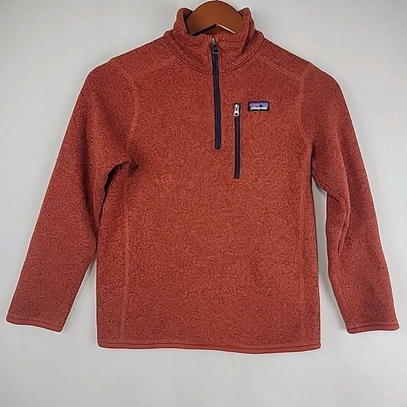 Patagonia Better Sweater Kids Youth Medium 10 Red Quarter Zip 1/4 Pullover - Picture 10 of 10